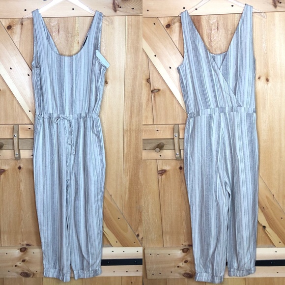 Anthropologie Pants - anthro | drew oatmeal striped linen jumpsuit